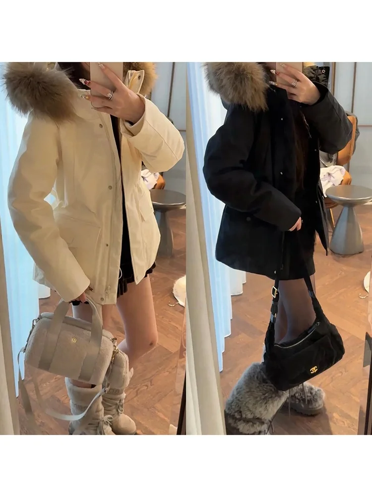 Mimius Women's down Jaet Coat Hooded Large Fur Collar Warmth Traceable Tee Star Se Du down Casual Sle Winter Outerwear
Mimius Women's down Jaet Coat Hooded Large Fur Collar Warmth Traceable Tee Star Se Du down Casual Sle Winter Outerwear