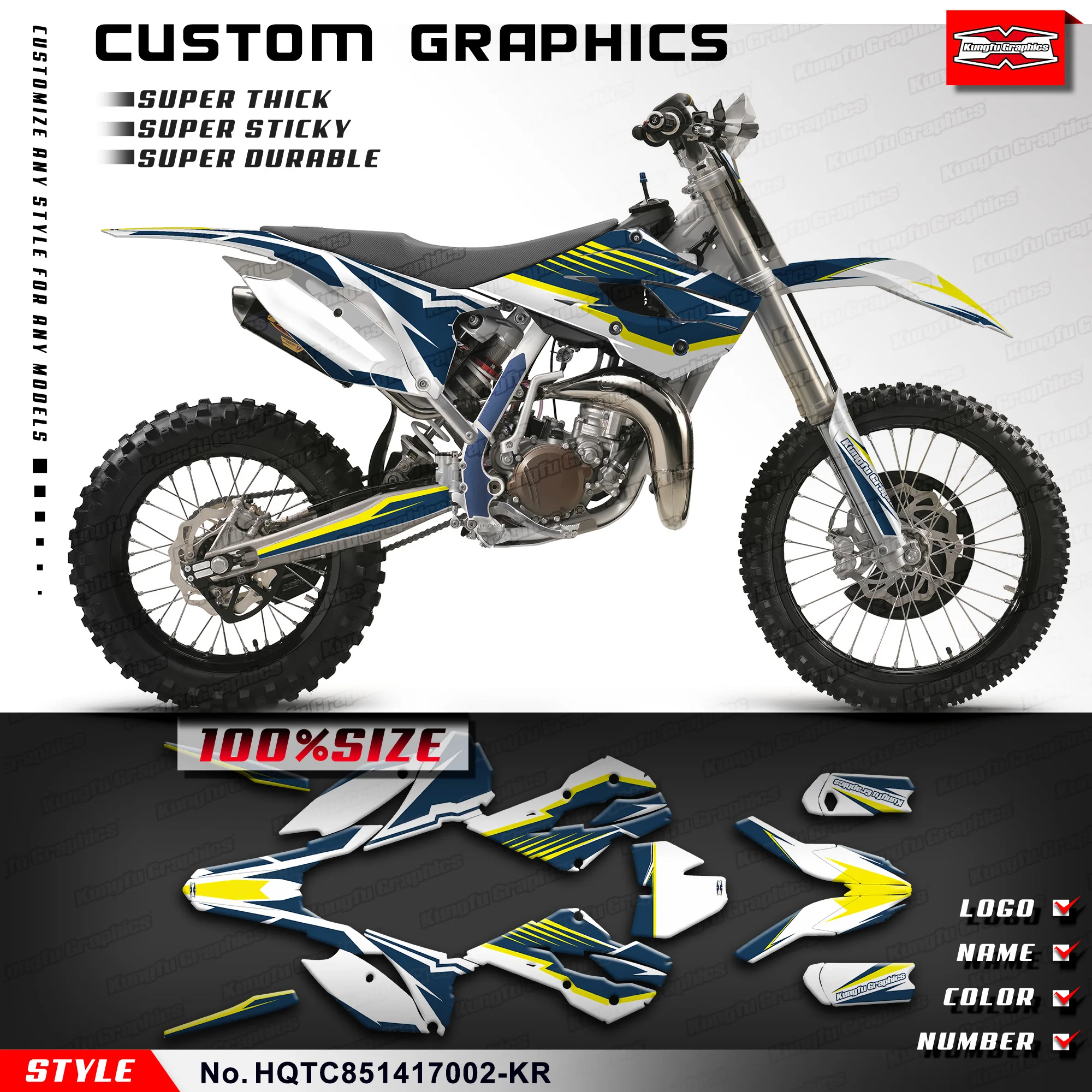 KUNGFU GRAPHICS Motorcycle Stickers UV Resistant Laminate for Husqvarna TC85 2014 2015 2016 2017, HQTC851417002-KR
KUNGFU GRAPHICS Motorcycle Stickers UV Resistant Laminate for Husqvarna TC85 2014 2015 2016 2017, HQTC851417002-KR