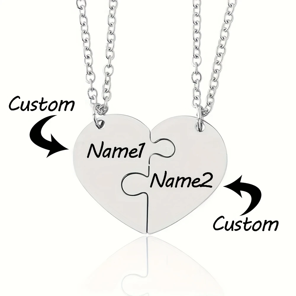 Customized Two Halves Heart Peach Heart Necklace Stainless Steel Material Can Engrave Family, Good Friends, Couple Names
Customized Two Halves Heart Peach Heart Necklace Stainless Steel Material Can Engrave Family, Good Friends, Couple Names
