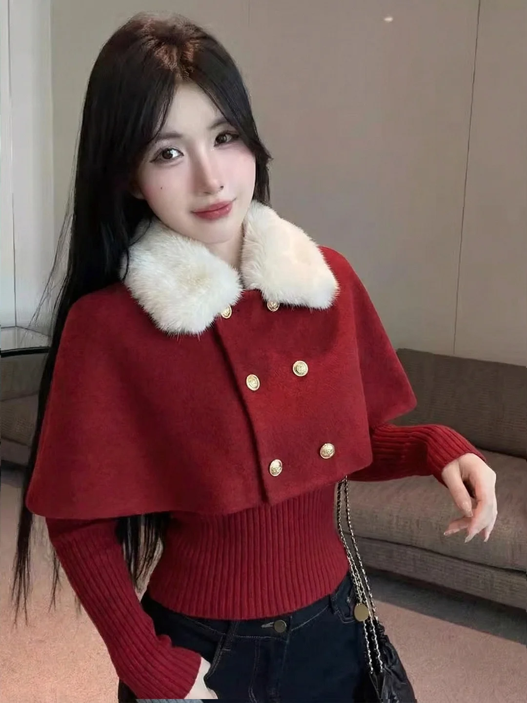 Christmas Atmosphere Red Knitted Sweater Cloak Two-Piece Set Spring Autumn Women Korean Style Breathable Skin-Friendly Linen ...
Christmas Atmosphere Red Knitted Sweater Cloak Two-Piece Set Spring Autumn Women Korean Style Breathable Skin-Friendly Linen ...