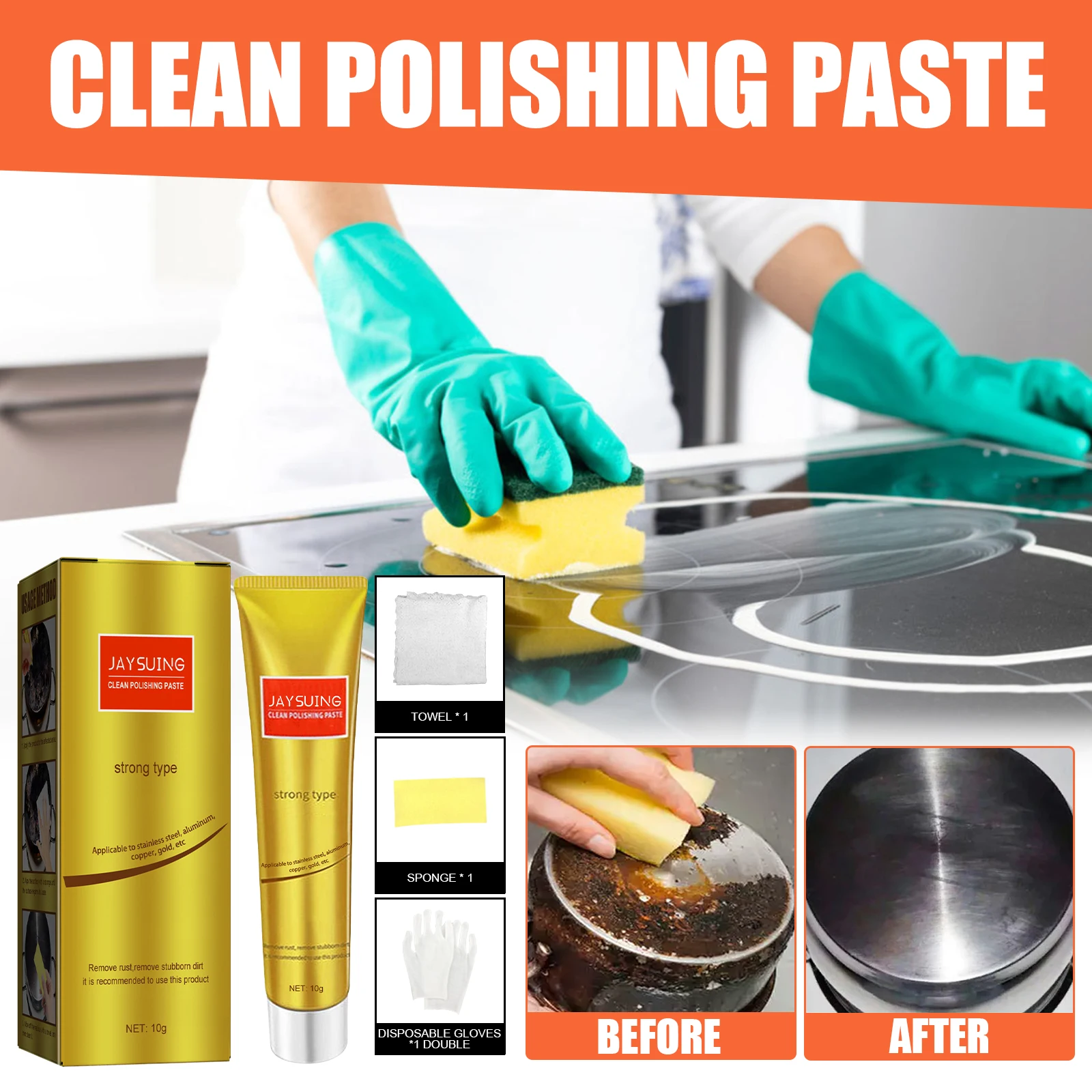 Metal Polishing Paste Abrasive Polish Cleaning Cream Polishing Paste Rust Remover For Iron Chrome Brass Nickel Stainless Steel
Metal Polishing Paste Abrasive Polish Cleaning Cream Polishing Paste Rust Remover For Iron Chrome Brass Nickel Stainless Steel