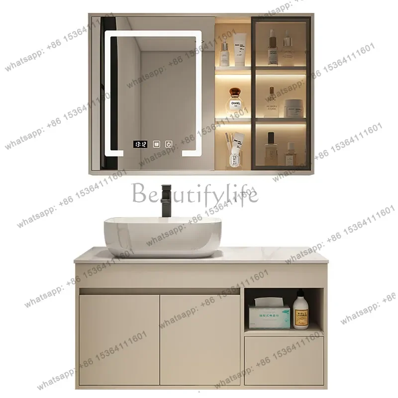 Bathroom cabinet combination modern simple rock slab integrated countertop basin toilet washbasin cabinet
Bathroom cabinet combination modern simple rock slab integrated countertop basin toilet washbasin cabinet
