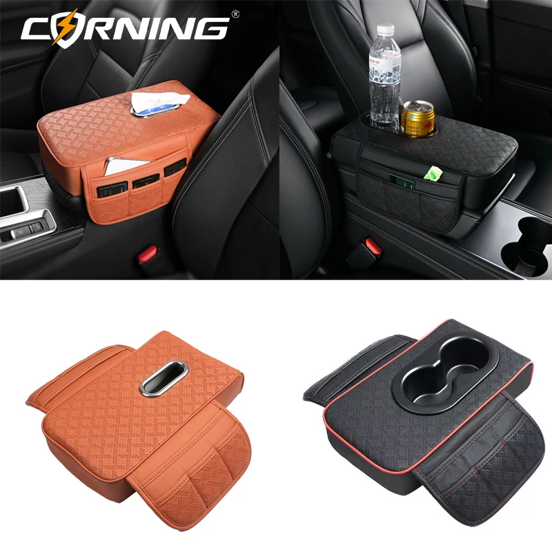 Thick PU leather armrest pad with storage bag, cup holder, phone slot, tissue box, memory sponge elbow support, suitable for aut
Thick PU leather armrest pad with storage bag, cup holder, phone slot, tissue box, memory sponge elbow support, suitable for aut