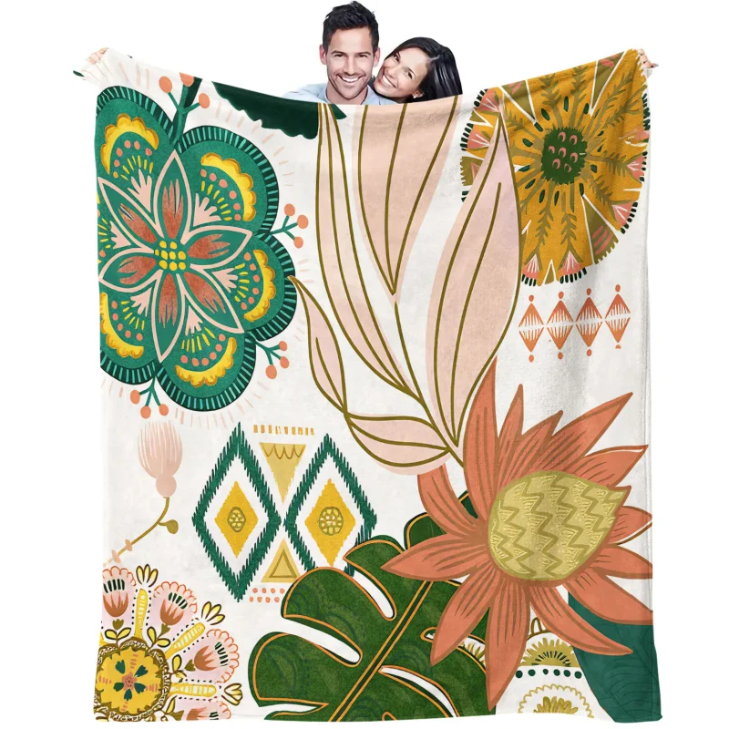 Bohemian Floral Flannel Blanket, Tropical Boho Throw Blanket, Warm Blanket for Couch Bed Ethnic Home Decor
Bohemian Floral Flannel Blanket, Tropical Boho Throw Blanket, Warm Blanket for Couch Bed Ethnic Home Decor