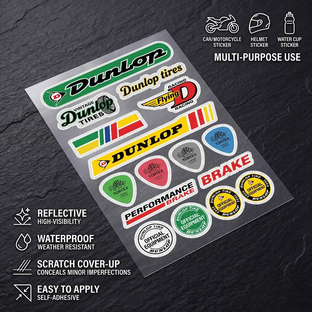 for Dunlop Long Lasting Waterproof Reflective Sticker Scratch Conceal Fit Motorcycle Car Helmet Fridge Decals
for Dunlop Long Lasting Waterproof Reflective Sticker Scratch Conceal Fit Motorcycle Car Helmet Fridge Decals