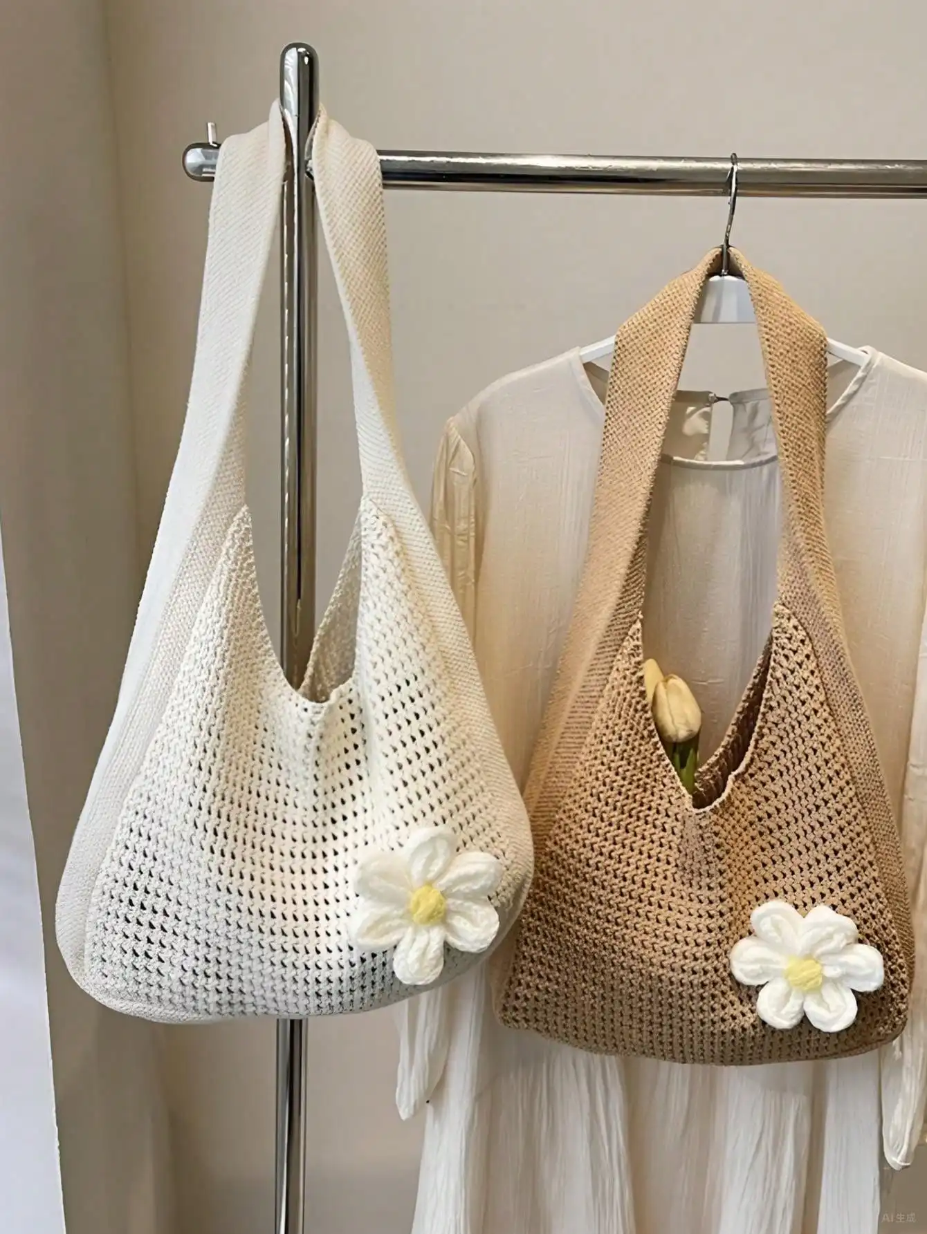 Lightweight Hollow Woven One Shoulder Bag, New Vacation Casual Beach Bag, Crochet Woven Tote Handbag
Lightweight Hollow Woven One Shoulder Bag, New Vacation Casual Beach Bag, Crochet Woven Tote Handbag