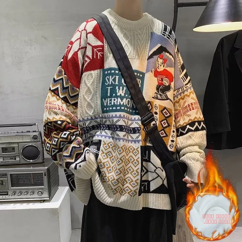 Men's Oversize Fce Lined round Ne Knitwear Cisas New Year's Faion Bear Pattern Lazy Trendy Long Sve Sweater
Men's Oversize Fce Lined round Ne Knitwear Cisas New Year's Faion Bear Pattern Lazy Trendy Long Sve Sweater