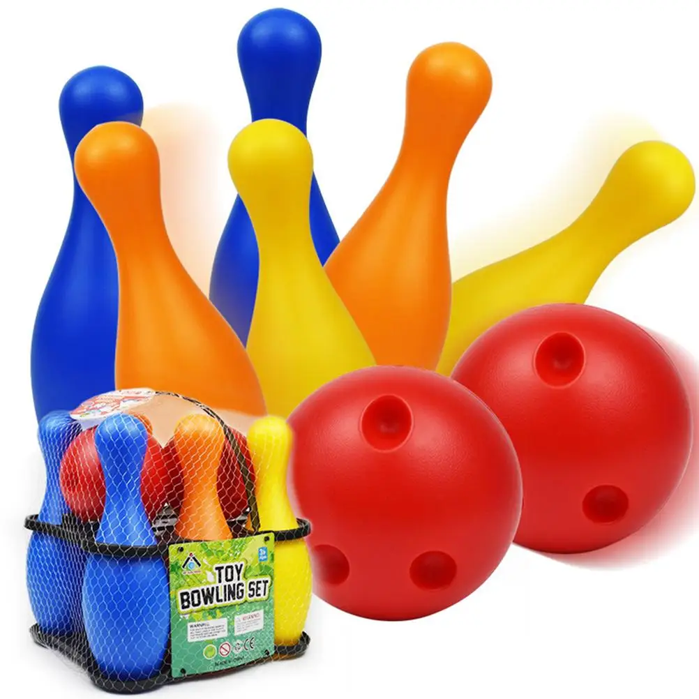 Children Plastic Bowling Toy Entertainment Bowling Funny Bowling Toy Set (Height 19cm, 1pcs Ball, 6pcs Bottles, 2
Children Plastic Bowling Toy Entertainment Bowling Funny Bowling Toy Set (Height 19cm, 1pcs Ball, 6pcs Bottles, 2