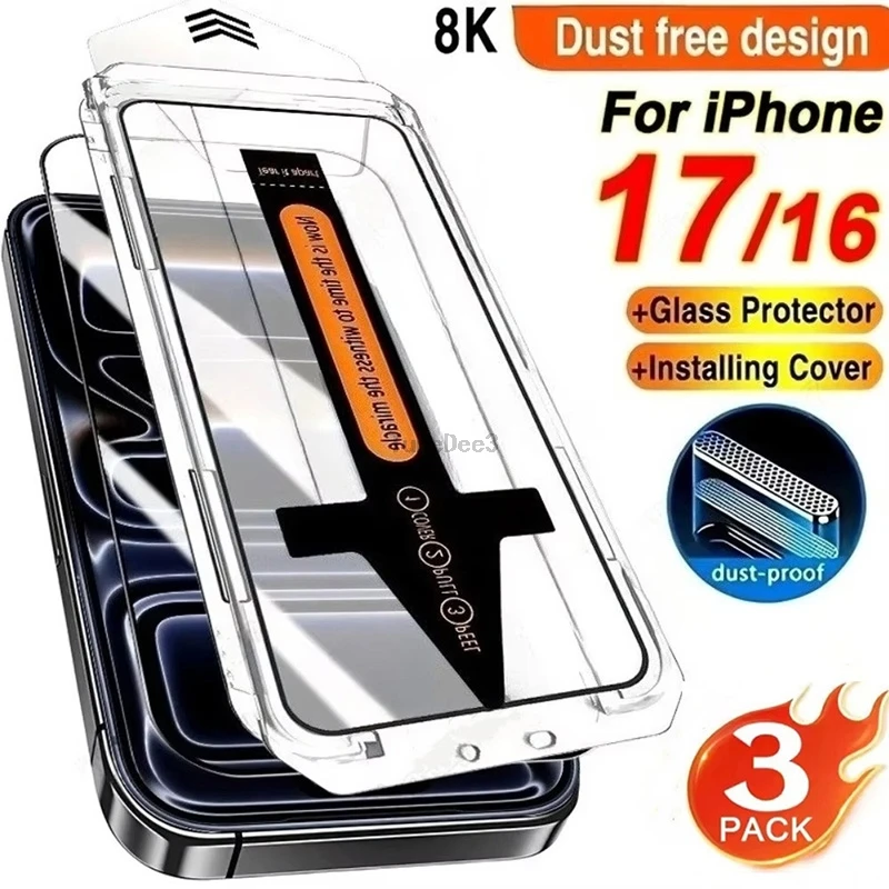 3pcs HD Tempered Glass Screen Protectors for iPhone 17 16 15 13 12 11 14 Pro Max Air XR XS Scratch-Proof Dust-Free Installation
3pcs HD Tempered Glass Screen Protectors for iPhone 17 16 15 13 12 11 14 Pro Max Air XR XS Scratch-Proof Dust-Free Installation
