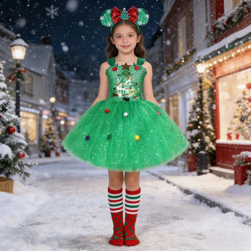 Sparkly Christmas Tree Costumes Girls Twinkle New Year Outfit Children Holiday Clothes for Kids Xmas Carnival Princess Dresses
Sparkly Christmas Tree Costumes Girls Twinkle New Year Outfit Children Holiday Clothes for Kids Xmas Carnival Princess Dresses