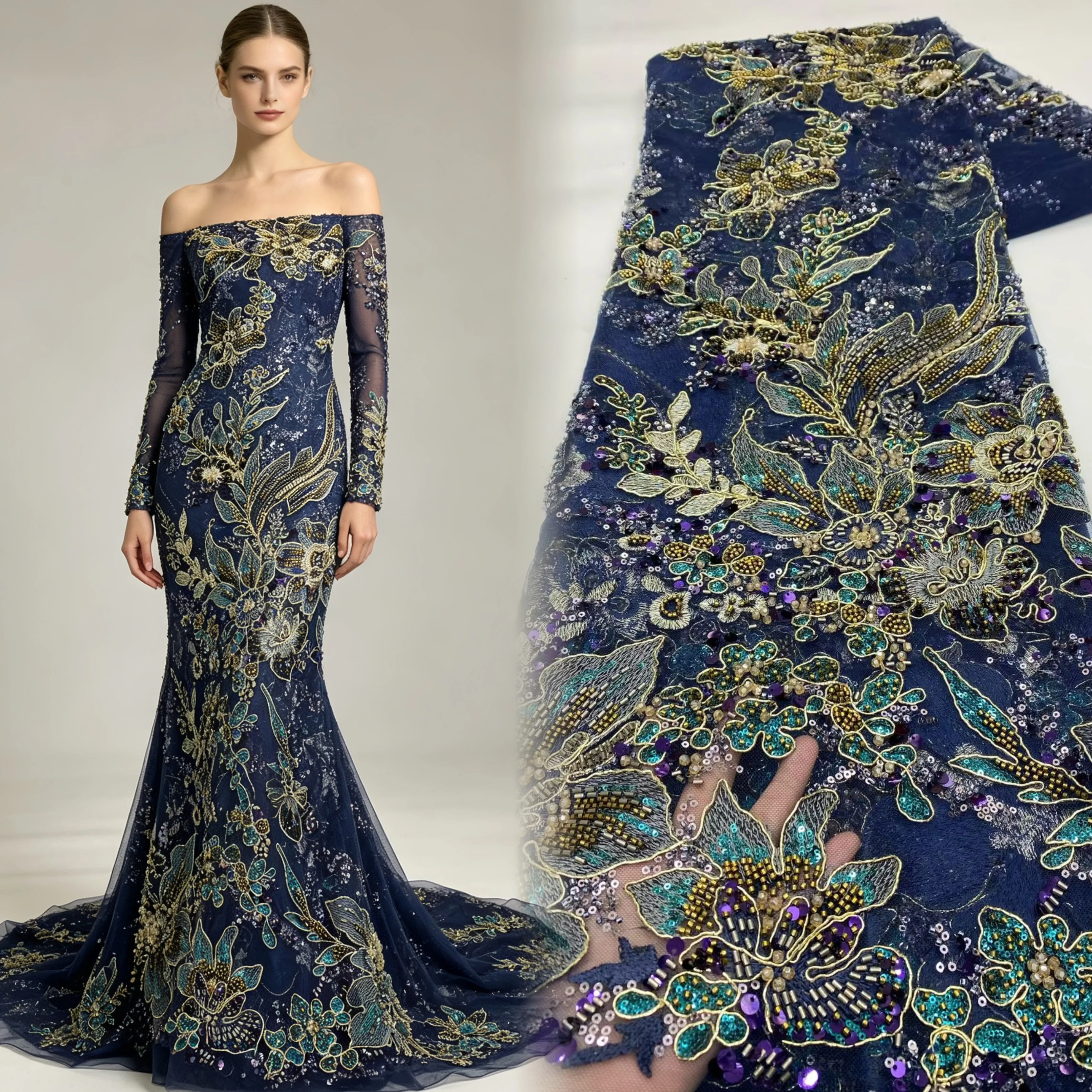 High Quality African Handmade Beaded Lace 2026 Sequins Embroidery Nigreian Lace Fabric Women Wedding Dress
High Quality African Handmade Beaded Lace 2026 Sequins Embroidery Nigreian Lace Fabric Women Wedding Dress