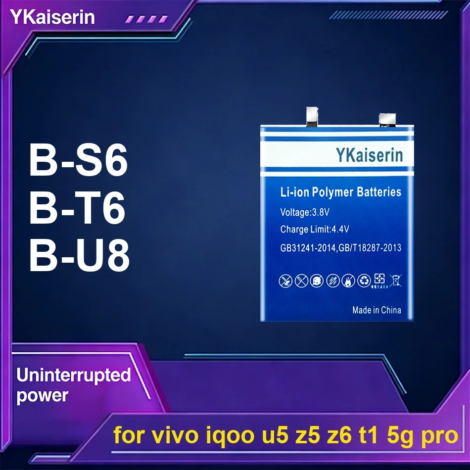 Аккумулятор для мобильного телефона премиум-класса B-U8 B-S6 B-T6 5200-5500 мАч для Vivo Iqoo U5 Z5 Z6 T1 5G Pro
Аккумулятор для мобильного телефона премиум-класса B-U8 B-S6 B-T6 5200-5500 мАч для Vivo Iqoo U5 Z5 Z6 T1 5G Pro