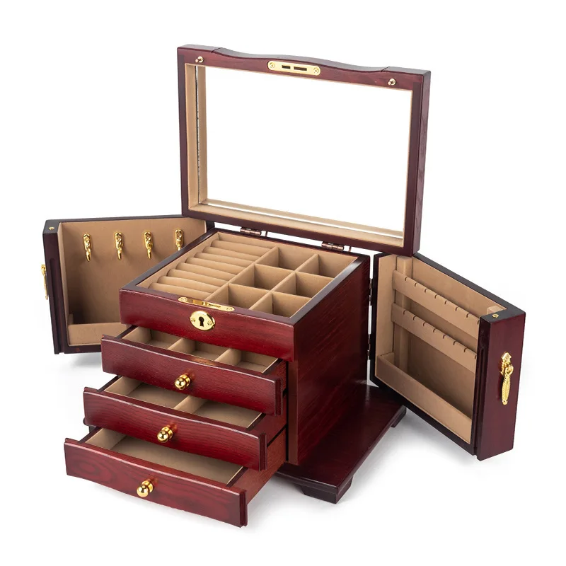 Wooden Large Size Ring Necklace Earrings Jewelry Box Storage Box Drawer Bracelet Display Stand Women's Accessories Storage
Wooden Large Size Ring Necklace Earrings Jewelry Box Storage Box Drawer Bracelet Display Stand Women's Accessories Storage