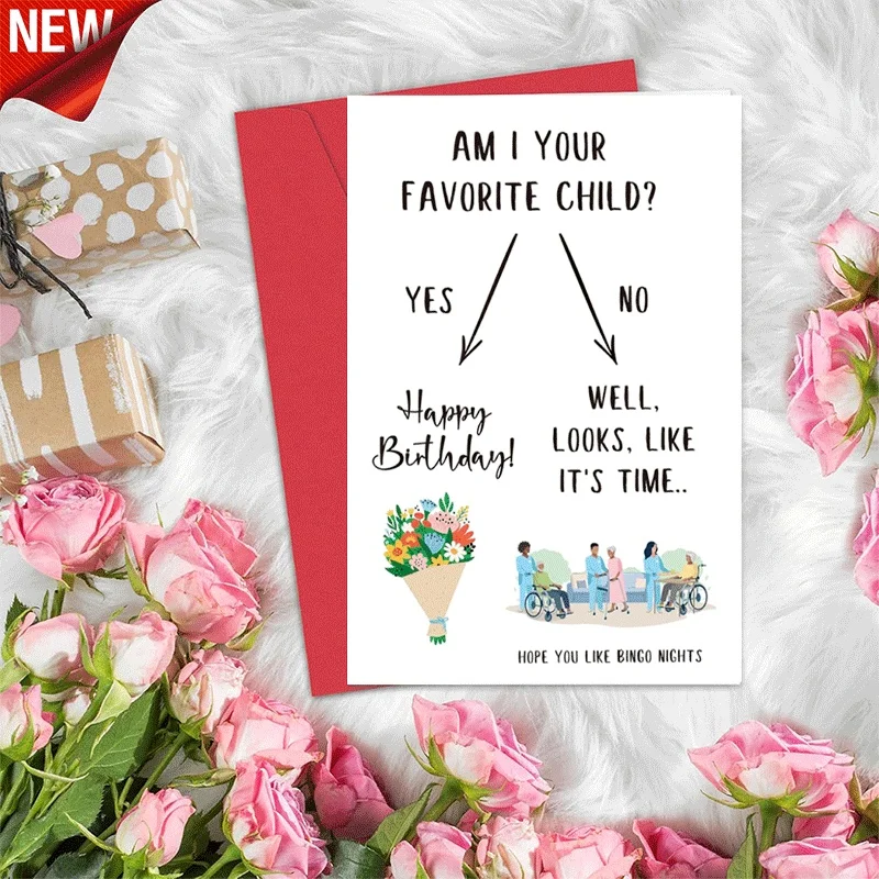 Funny Birthday Card, Am I Your Favorite Child Greeting Card, Humorous Parent Birthday Card with Bingo Night J
Funny Birthday Card, Am I Your Favorite Child Greeting Card, Humorous Parent Birthday Card with Bingo Night J