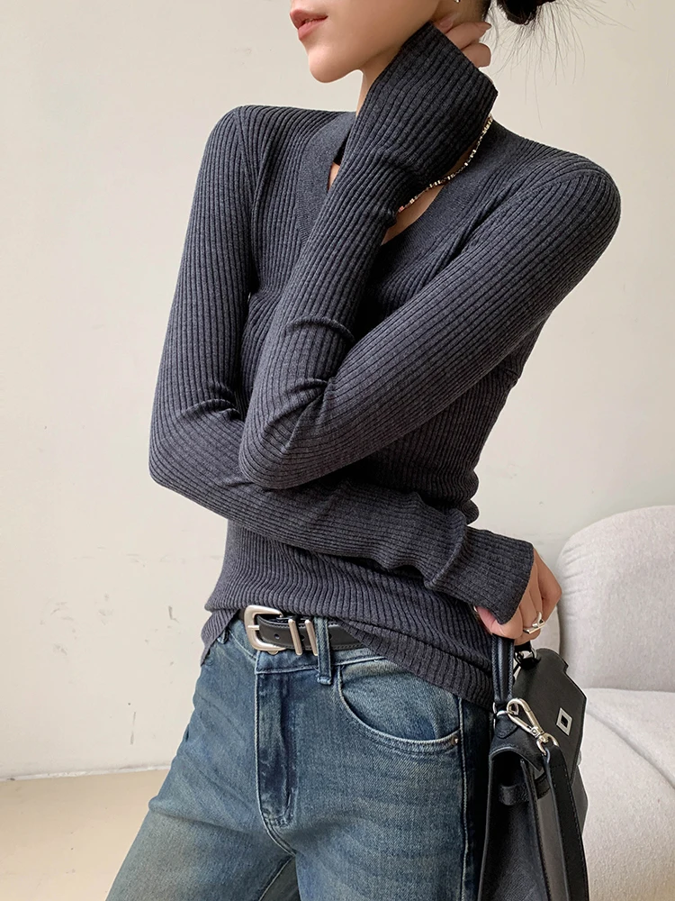 JWUNIQUE Women's Grey round Neck Long Sleeve Knitted Sweater Slim Fit Base Layer Inner Wear Top Commute Style Simple Design
JWUNIQUE Women's Grey round Neck Long Sleeve Knitted Sweater Slim Fit Base Layer Inner Wear Top Commute Style Simple Design