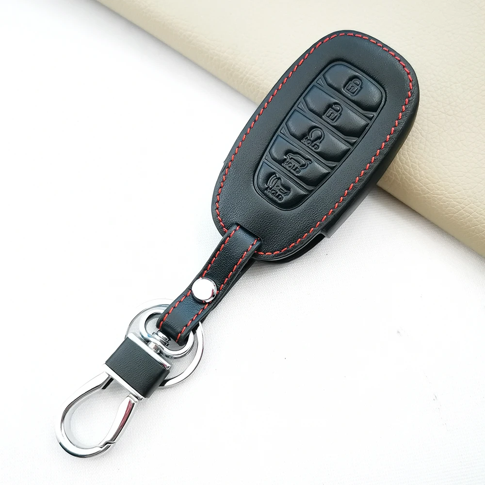 Leather Car Key Case Cover for Hyundai Palisade SEL Veloster Santa Fe Ev Encino Solaris Azera Grandeur Ig Accent 3/4/5 Buttons
Leather Car Key Case Cover for Hyundai Palisade SEL Veloster Santa Fe Ev Encino Solaris Azera Grandeur Ig Accent 3/4/5 Buttons