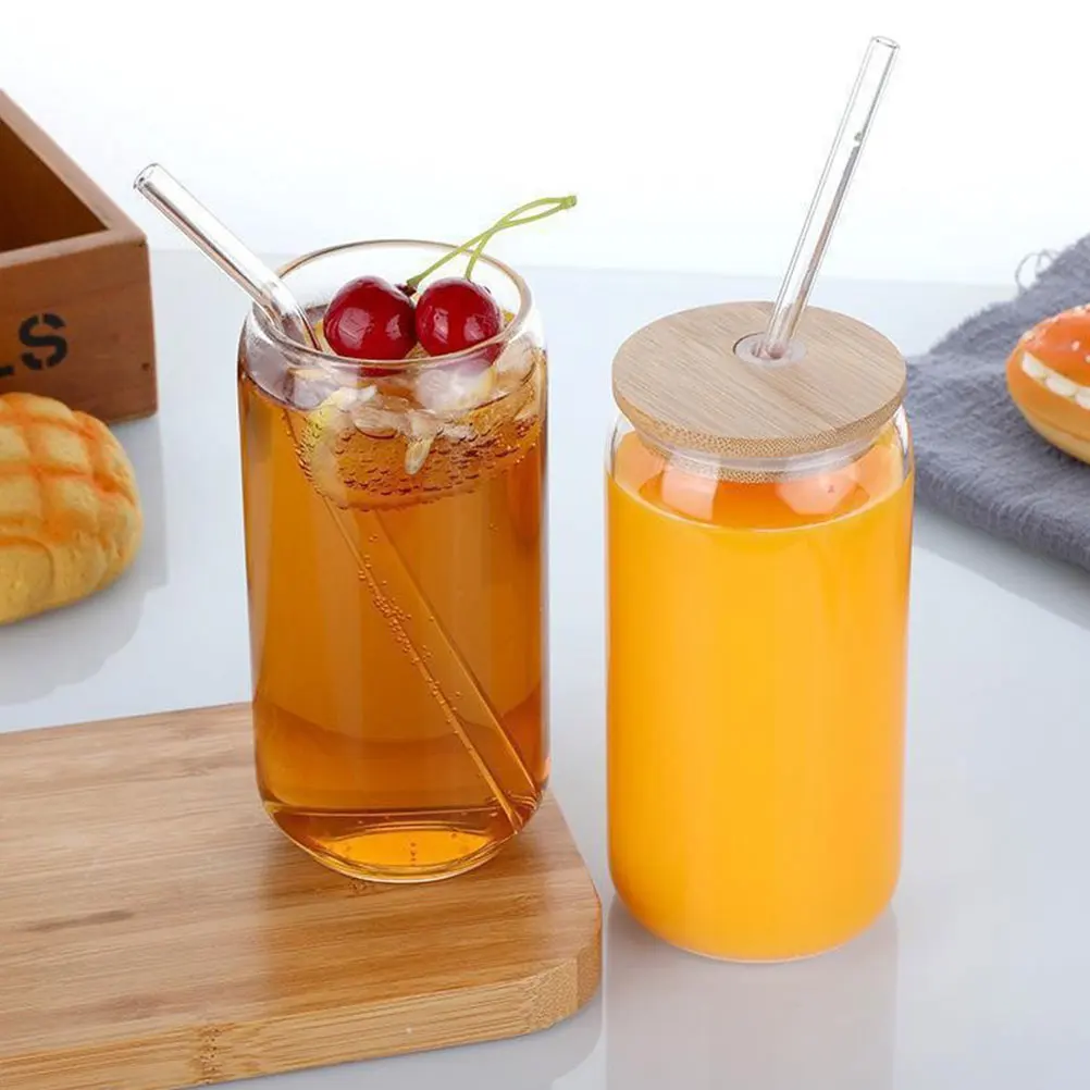 2 Sets Can Shaped Glass Cup Large Capacity Transparent Water Bottle Coffee Juice Tea Mug with Bamboo Lid Straw for Home Cafe
2 Sets Can Shaped Glass Cup Large Capacity Transparent Water Bottle Coffee Juice Tea Mug with Bamboo Lid Straw for Home Cafe