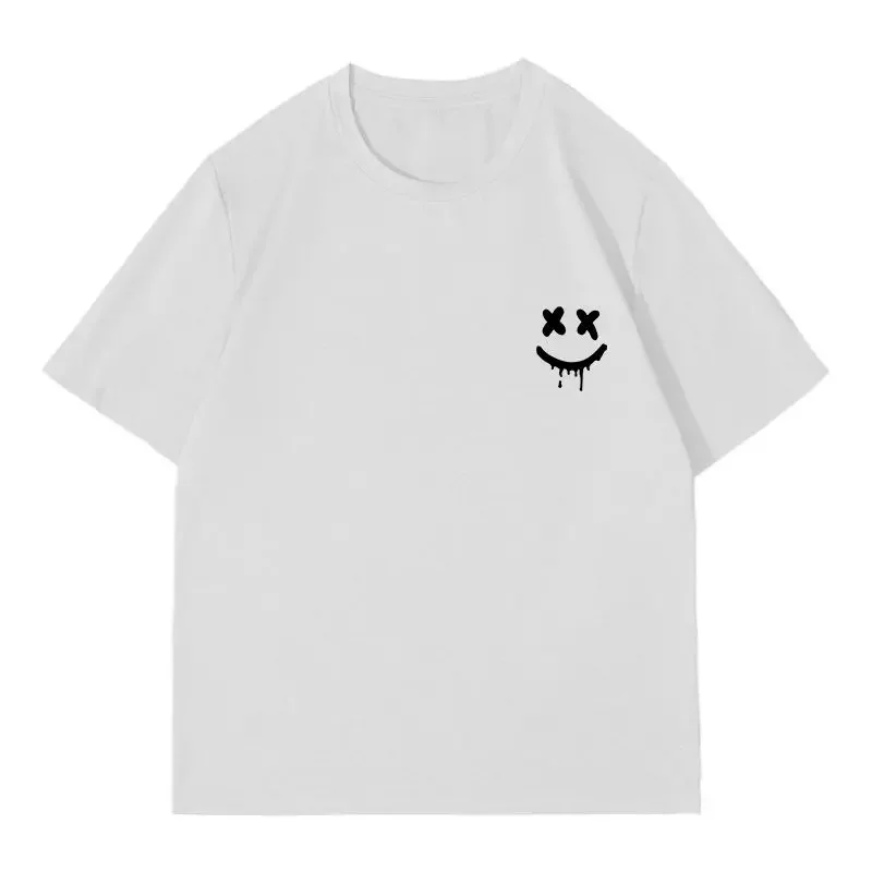 Streetwear Black Tshirt Men X X Drip Smile Face Graphic Cotton Crewneck Tee with Paint Drop Effect Left Chest Print Casual Urban
Streetwear Black Tshirt Men X X Drip Smile Face Graphic Cotton Crewneck Tee with Paint Drop Effect Left Chest Print Casual Urban