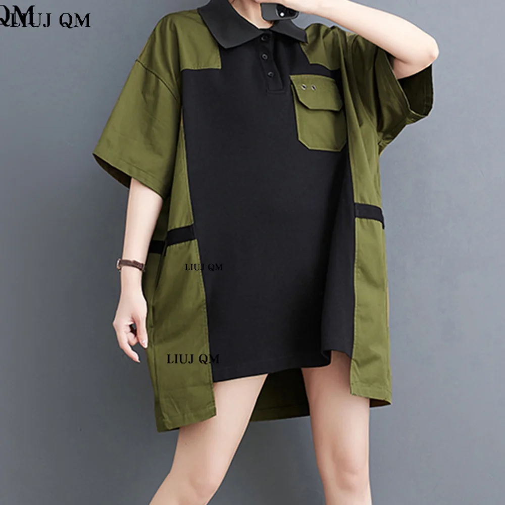 Short Sleeve Shirt Dress For Women Patchwork Korean Casual Y2k Clothing Green Robe Vestido 2024 Spring Summer Vintage Dresses
Short Sleeve Shirt Dress For Women Patchwork Korean Casual Y2k Clothing Green Robe Vestido 2024 Spring Summer Vintage Dresses
