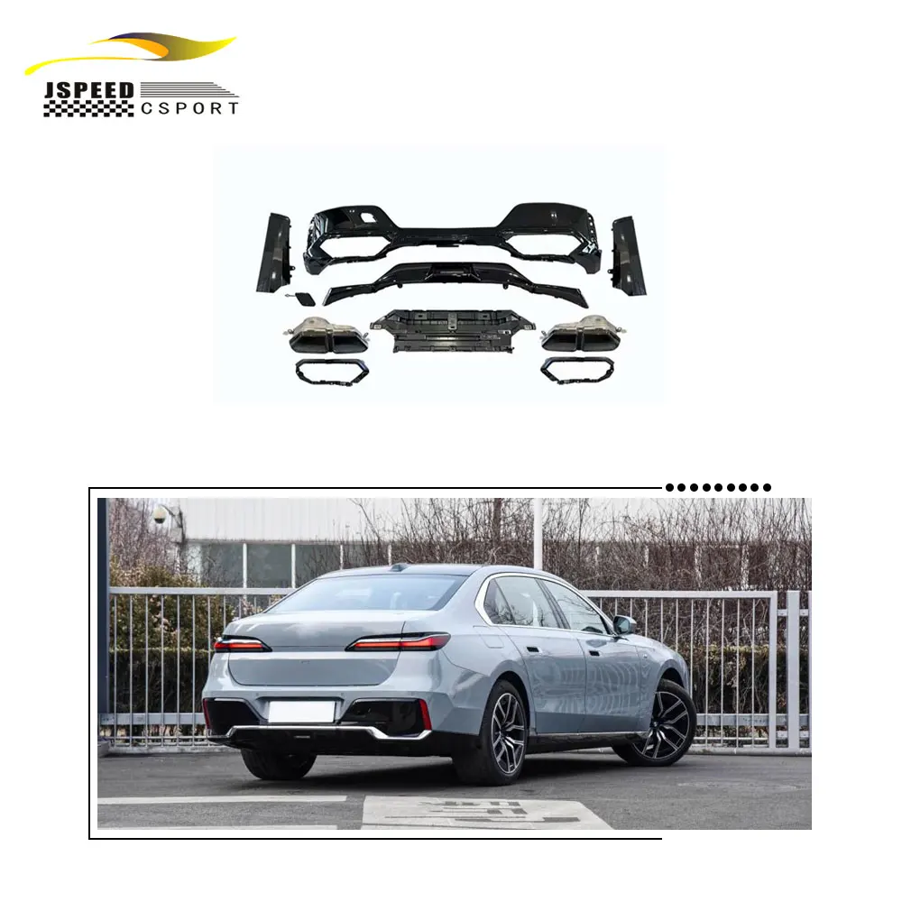Suitable for The 2023 BMW 7 Series uses polypropylene glossy paint G70 rear bumper diffuser with steel strip tip
Suitable for The 2023 BMW 7 Series uses polypropylene glossy paint G70 rear bumper diffuser with steel strip tip