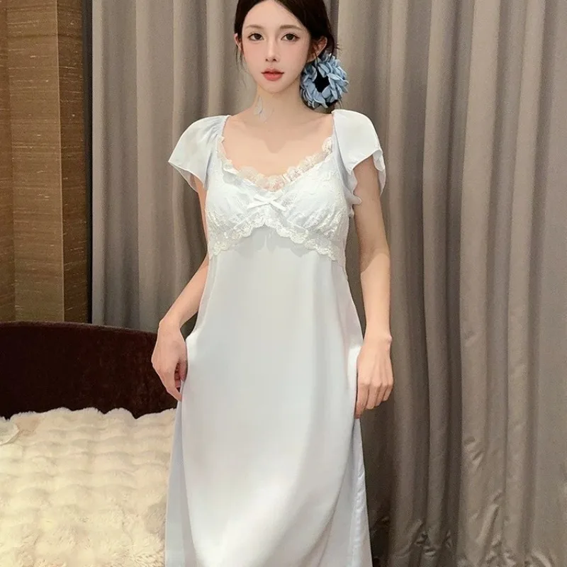 New Summer Fashion Sleep Dress with Built-in Bra Women's Soft Retro Short Sleeve Long Nightgown for Home
New Summer Fashion Sleep Dress with Built-in Bra Women's Soft Retro Short Sleeve Long Nightgown for Home