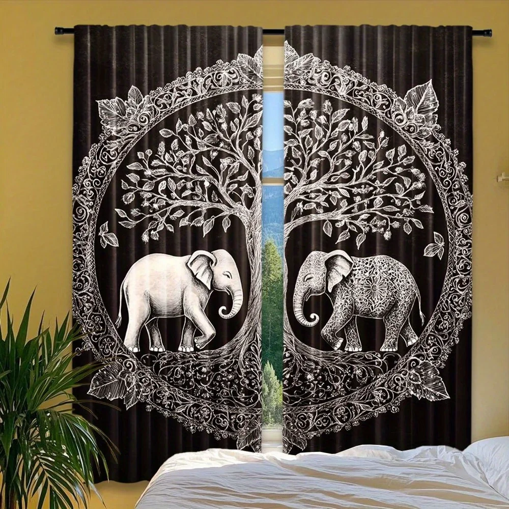 Silver elephant Mandala Life Tree Print Drapes Room Darkening Window Curtains Home Decor,Rod Pocket Blackout Curtains Bedroom
Silver elephant Mandala Life Tree Print Drapes Room Darkening Window Curtains Home Decor,Rod Pocket Blackout Curtains Bedroom