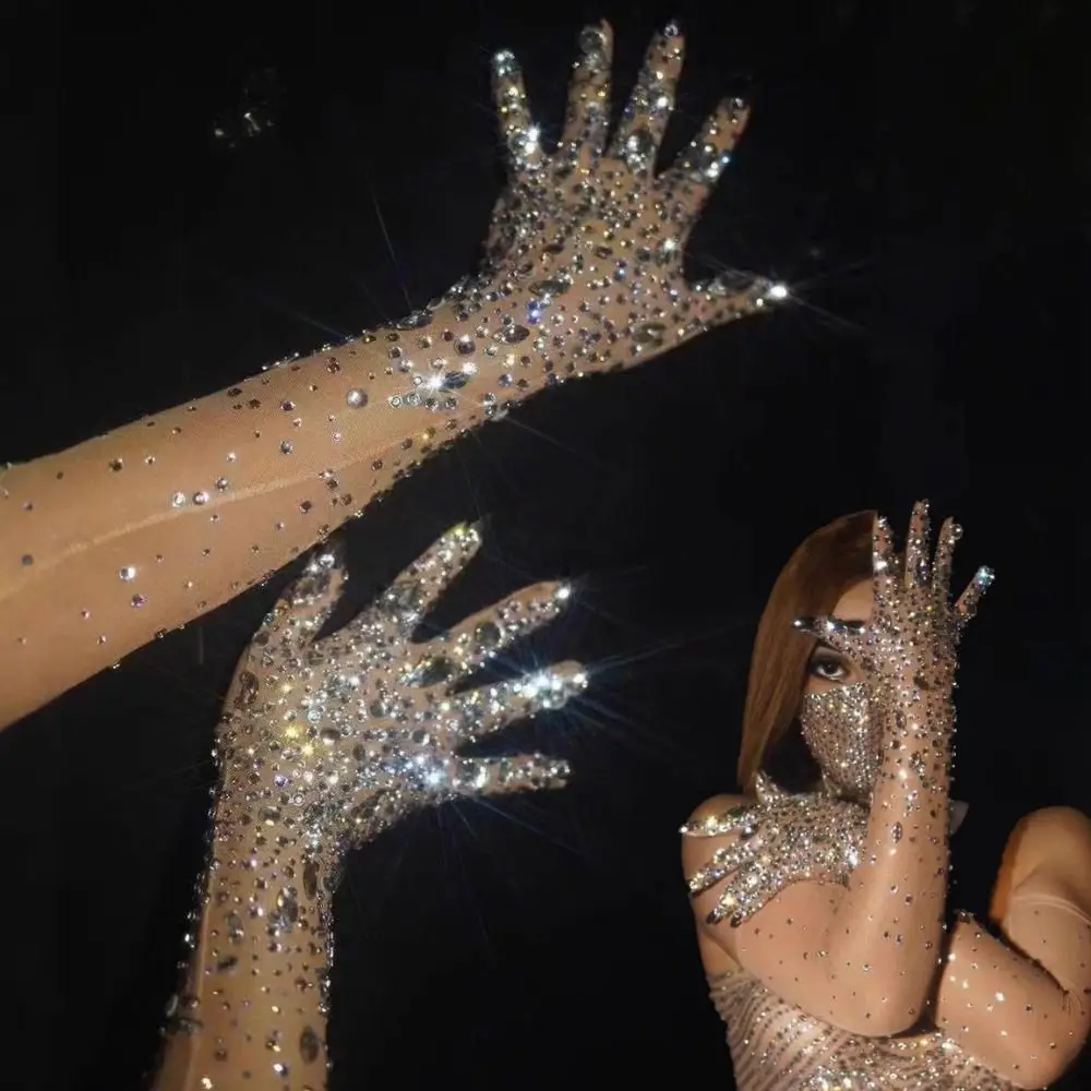 Sparkling Rhinestone Gloves Stretch Trendy Long Perspective Gloves Luxurious Wedding Gloves Dancer Singer Stage Wear Accessories
Sparkling Rhinestone Gloves Stretch Trendy Long Perspective Gloves Luxurious Wedding Gloves Dancer Singer Stage Wear Accessories
