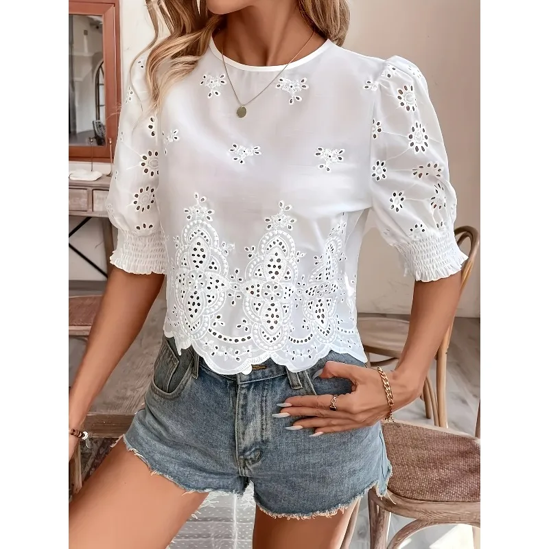 Plus Size 1XL-5XL Summer New Women's Fashionable Lace Shirt Long Sleeve Shirt Woman Summer Tops
Plus Size 1XL-5XL Summer New Women's Fashionable Lace Shirt Long Sleeve Shirt Woman Summer Tops