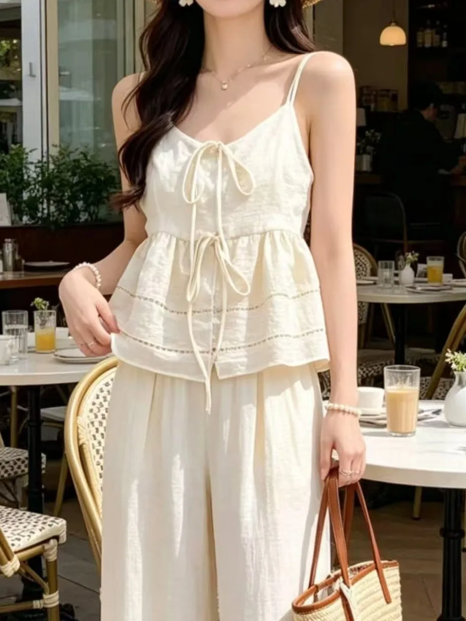 Women's V-neck Belted Single-button Halter Vest Top High-waisted Loose Straight-leg Pants Two-piece Set Fashionable Casual Ou...
Women's V-neck Belted Single-button Halter Vest Top High-waisted Loose Straight-leg Pants Two-piece Set Fashionable Casual Ou...