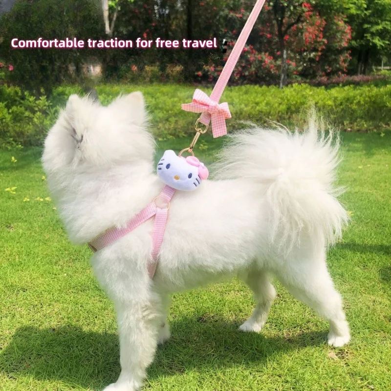 Поводок-Веревка Hello Kitty для собак, жилет в стиле аниме Cinnamoroll, нагрудная шлейка для прогулок, аксессуары для маленьких и средних питомцев 
Поводок-Веревка Hello Kitty для собак, жилет в стиле аниме Cinnamoroll, нагрудная шлейка для прогулок, аксессуары для маленьких и средних питомцев