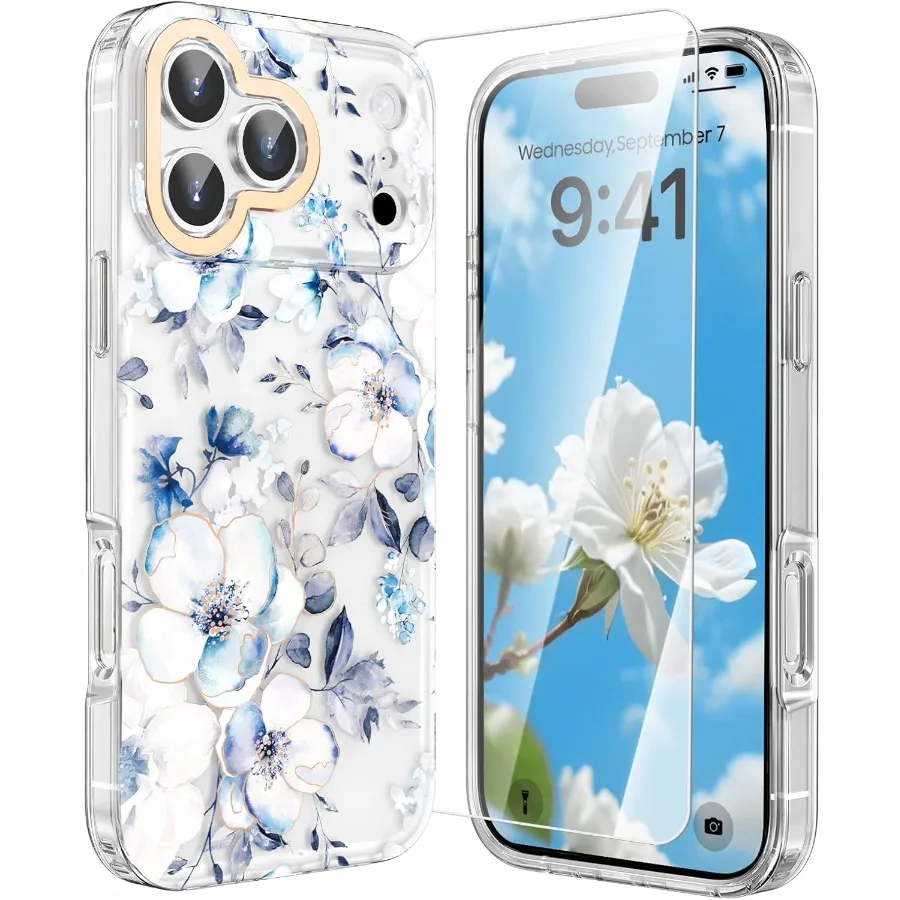Compatible with iPhone 17 Pro Flowers Case 6.3 inch - Cute Floral Pattern Design for Women Girls - Slim Clear Elegant Pattern
Compatible with iPhone 17 Pro Flowers Case 6.3 inch - Cute Floral Pattern Design for Women Girls - Slim Clear Elegant Pattern