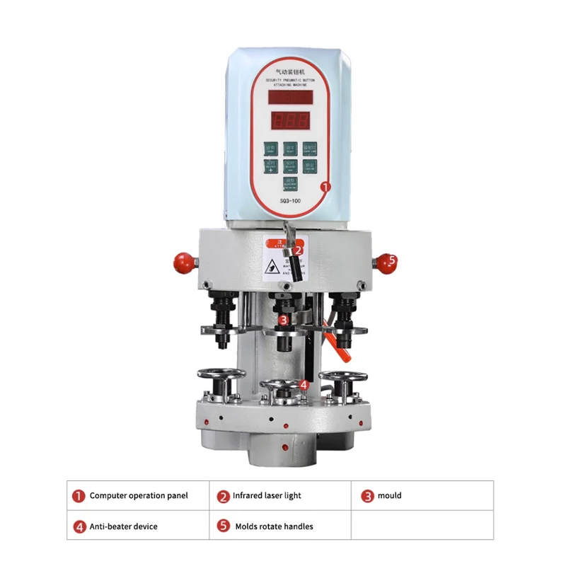 Computer Pneumatic Mushroom Button I-Shaped Button Twisting Machine Electric Four-Button Device For Clothing Shoes Hats Leather
Computer Pneumatic Mushroom Button I-Shaped Button Twisting Machine Electric Four-Button Device For Clothing Shoes Hats Leather