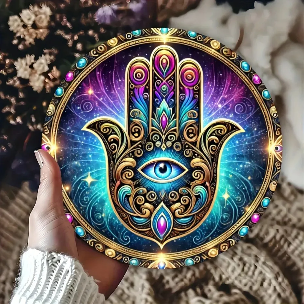 Exquisite Vintage Hamsa Hand & Evil Eye Sun Aluminum Round Sign – Intricately Foil-Carved Metal Wall Art for Stylish Garage
Exquisite Vintage Hamsa Hand & Evil Eye Sun Aluminum Round Sign – Intricately Foil-Carved Metal Wall Art for Stylish Garage