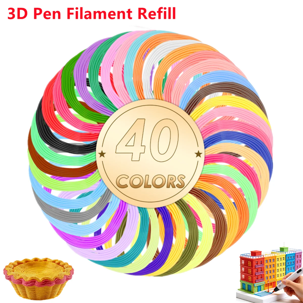 40 цветов, 5 м, PLA/PCL, расходные материалы для 3D-ручек, цветной, без запаха, безопасный пластиковый филамент, диаметр 1,75 мм, для 3D-ручек
40 цветов, 5 м, PLA/PCL, расходные материалы для 3D-ручек, цветной, без запаха, безопасный пластиковый филамент, диаметр 1,75 мм, для 3D-ручек