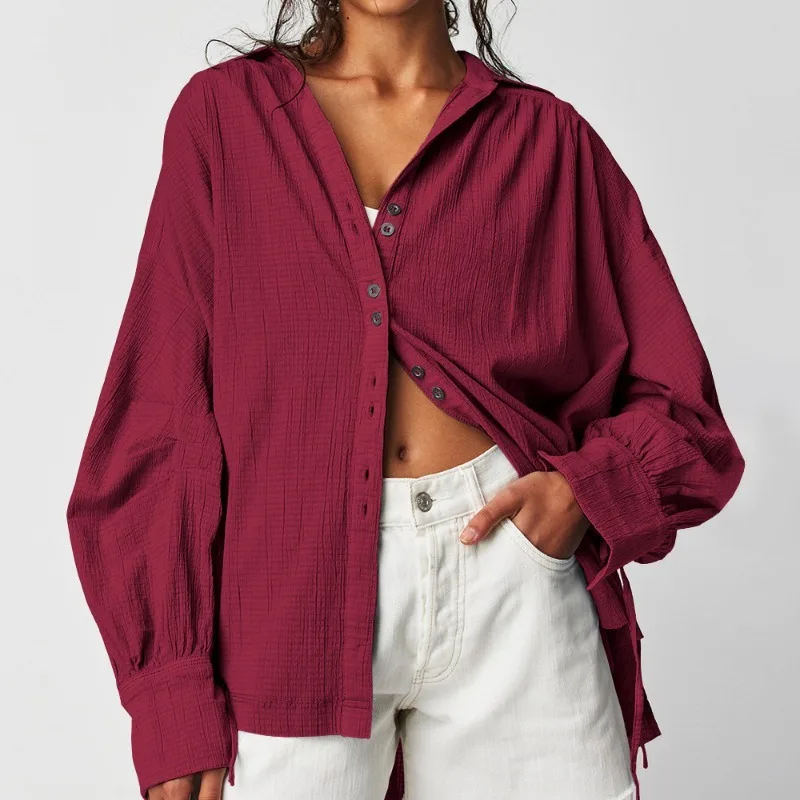 Elegant Loose Casual Women Shirt Fashion Autumn Long Sleeve Blouse Tops Solid Lapel Shirt Ladies Sunscreen Shirts Clothes 29429
Elegant Loose Casual Women Shirt Fashion Autumn Long Sleeve Blouse Tops Solid Lapel Shirt Ladies Sunscreen Shirts Clothes 29429