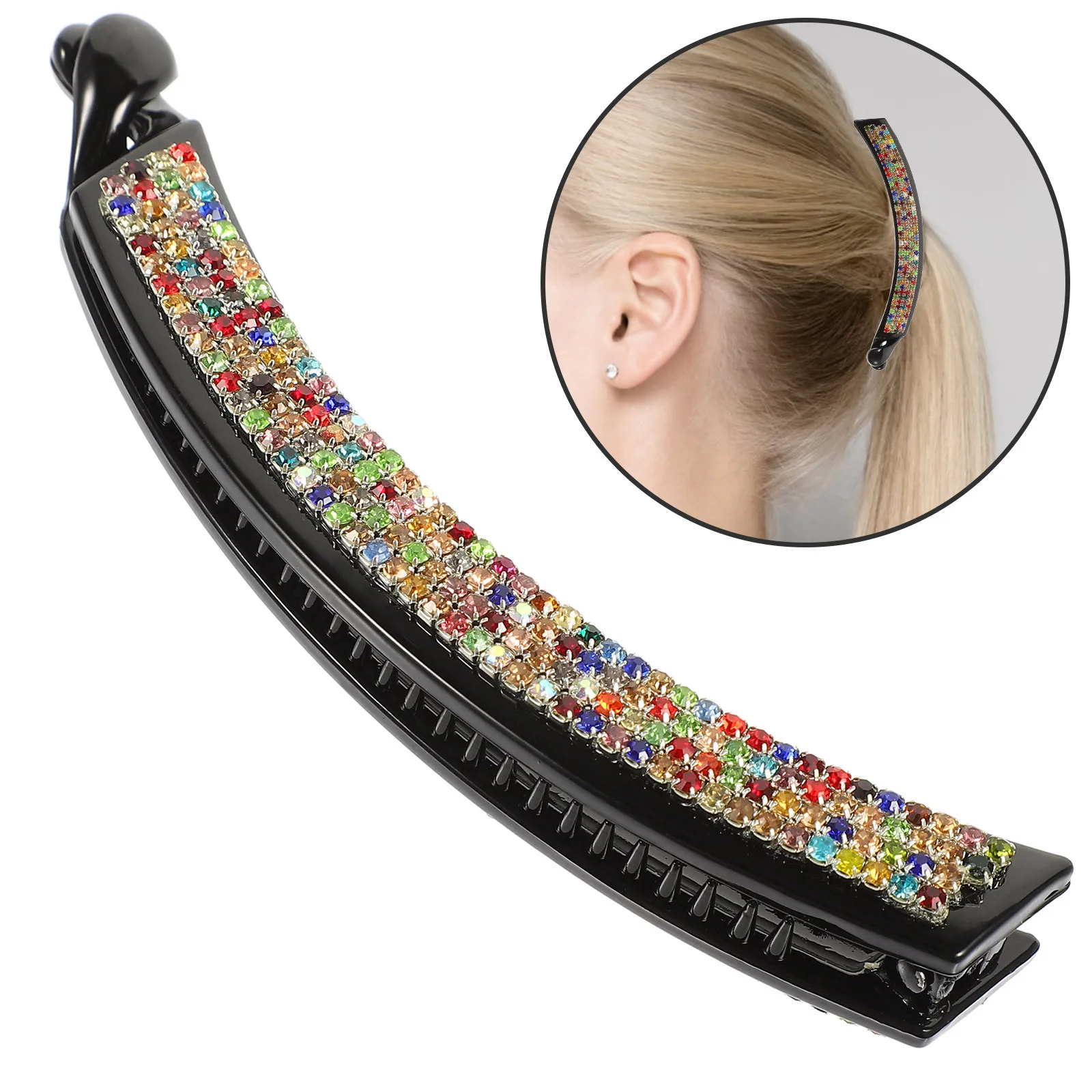 Colorful Rhinestone Acrylic Hair Vertical Clip Large Size Ponytail Holder Stylish Beautiful Hair Clip for Women Ladies Girls
Colorful Rhinestone Acrylic Hair Vertical Clip Large Size Ponytail Holder Stylish Beautiful Hair Clip for Women Ladies Girls