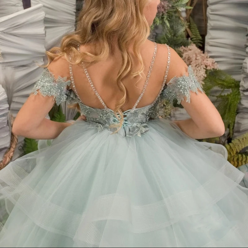 Elegant And Fluffy Sling Off Shoulder Tulle Lace Printed Princess Flower Girl Dresses Wedding Party Ball First Communion Dresses
Elegant And Fluffy Sling Off Shoulder Tulle Lace Printed Princess Flower Girl Dresses Wedding Party Ball First Communion Dresses
