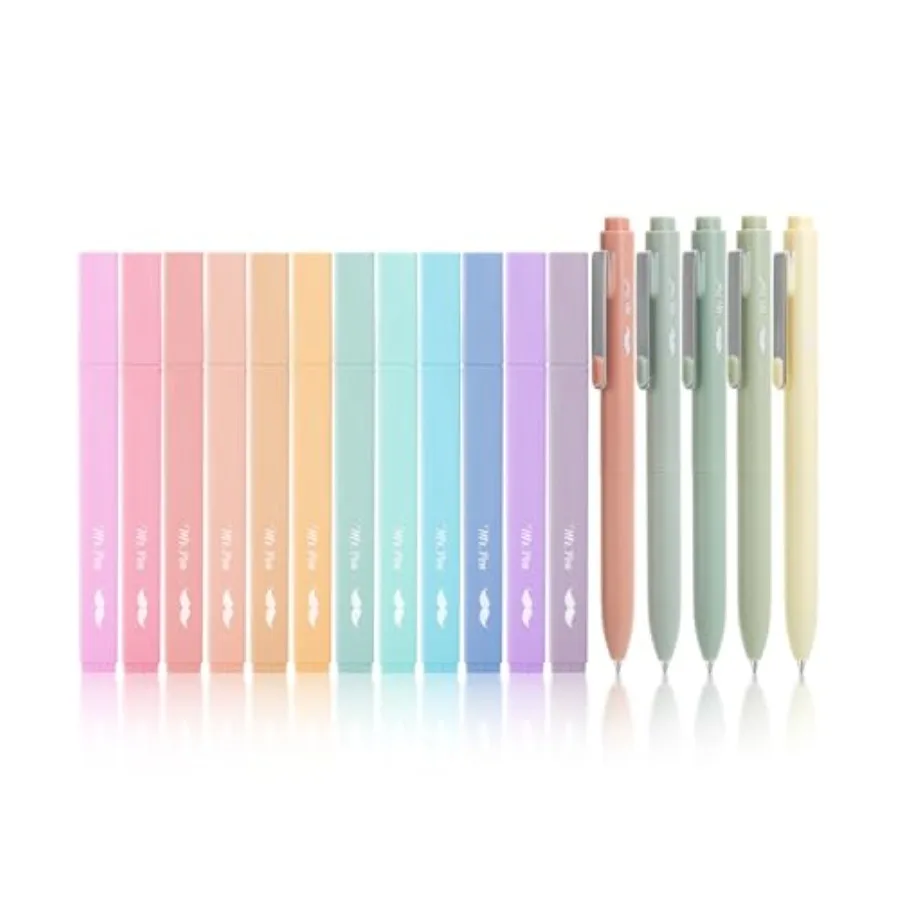 - Aesthetic Highlighters and Gel Pens, 17 Pack, Pastel Colors Bible Highlighters No Bleed, Fine Point 0.7mm Black Ink Gel Pens,
- Aesthetic Highlighters and Gel Pens, 17 Pack, Pastel Colors Bible Highlighters No Bleed, Fine Point 0.7mm Black Ink Gel Pens,
