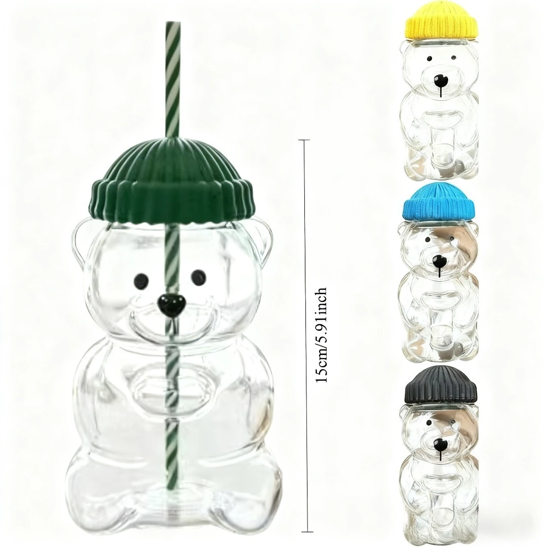 2025 новая милая стеклянная чашка с медведем на 500 мл, кофейная чашка, милая мультяшная стеклянная чашка, креативная чашка для воды, чашка для сока, подходит для изготовления подарков