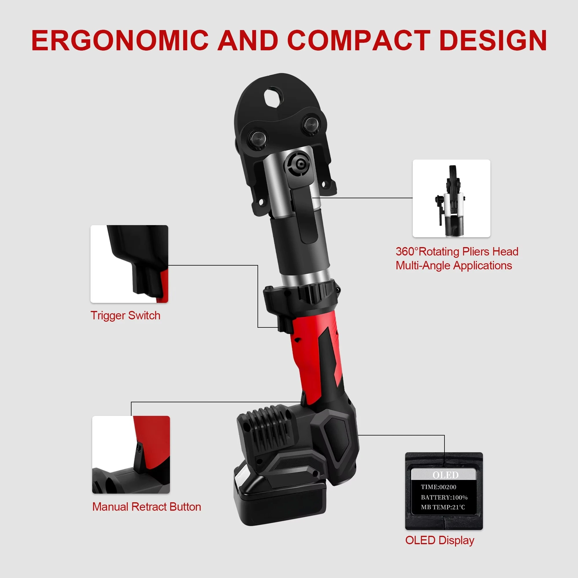 HZT-50 18V 4.0AH Li-ion Portable Multifunctional Hydraulic Battery Powered Crimping Tool Pipe Pressing Tools
HZT-50 18V 4.0AH Li-ion Portable Multifunctional Hydraulic Battery Powered Crimping Tool Pipe Pressing Tools