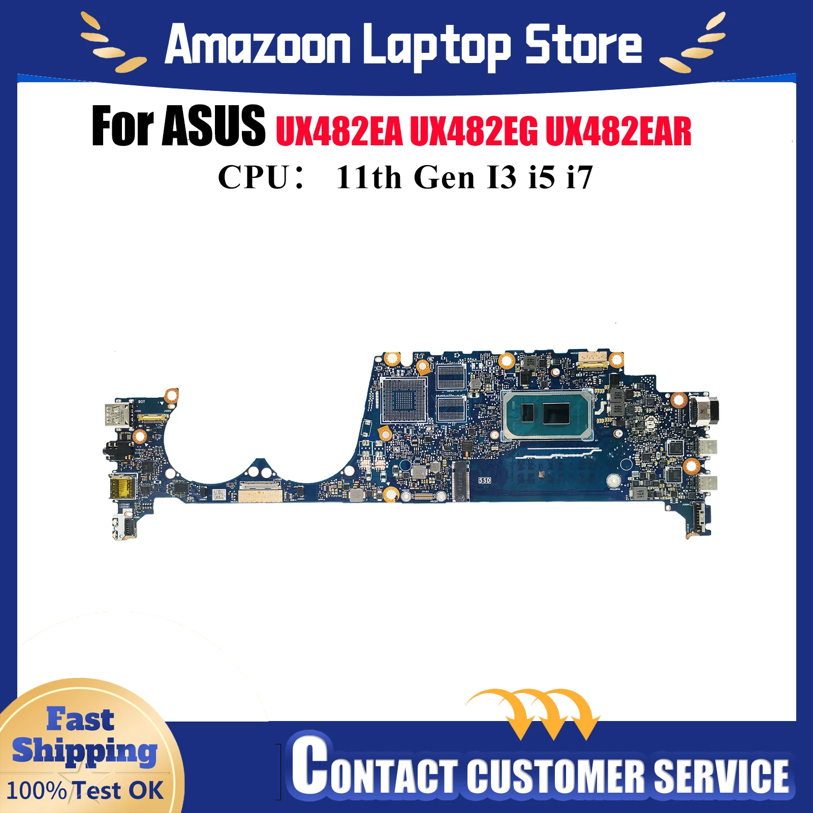UX482EA Laptop Motherboard For ASUS UX482EGR BE482E UX482EAR UX482E UX482EG UX4100E UX482EA BX482E Mainboard 11th Gen I3 i5 i7 U
UX482EA Laptop Motherboard For ASUS UX482EGR BE482E UX482EAR UX482E UX482EG UX4100E UX482EA BX482E Mainboard 11th Gen I3 i5 i7 U