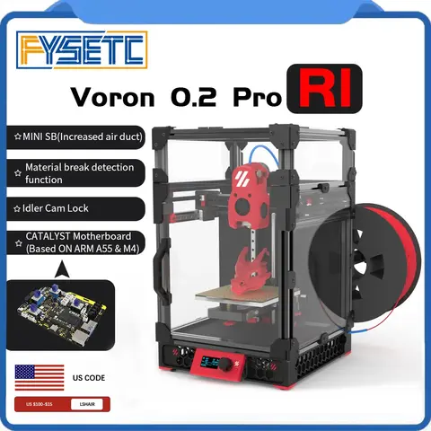 FYSETC Voron V0.2 Pro R1 Corexy Kit completo Kit de impresora 3D mejorado con paneles cerrados y piezas impresas Impresora 3D Voron 0,2