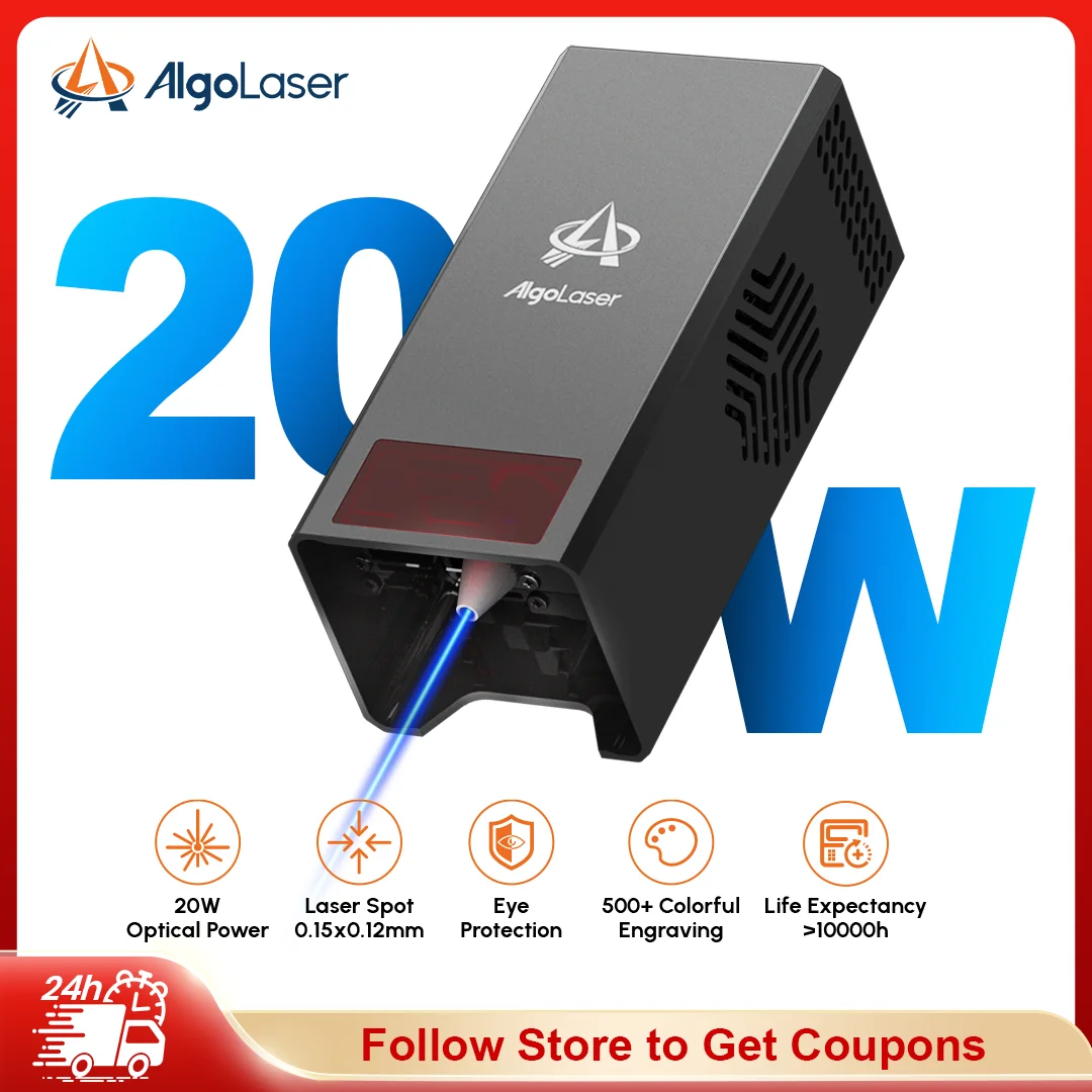 AlgoLaser 10W/20W Optical Power Laser Module with Air Assist Nozzle Diode Laser Head for CNC Laser Cutter Engraver Machine
AlgoLaser 10W/20W Optical Power Laser Module with Air Assist Nozzle Diode Laser Head for CNC Laser Cutter Engraver Machine