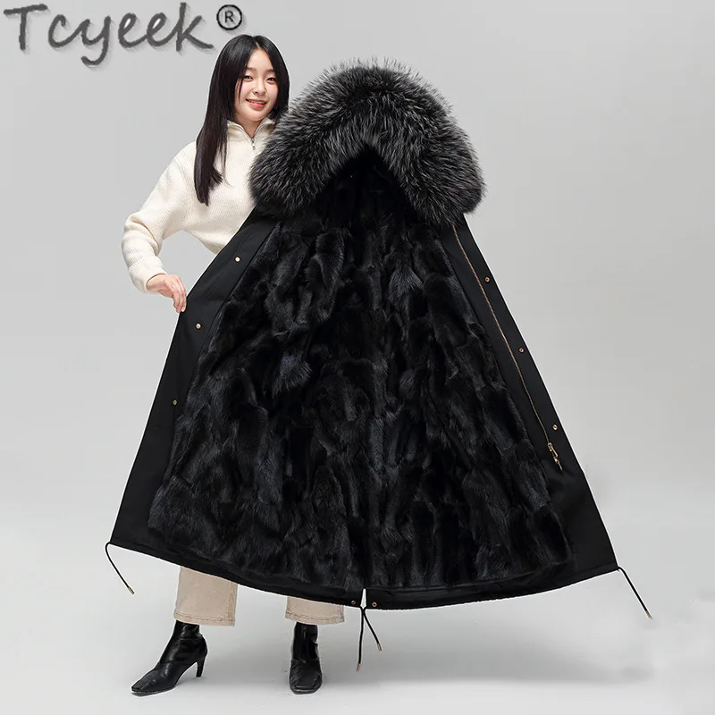 Tcyeek 2023 Fashion Fox Fur Liner Parka Winter Coat Women Clothes Hooded Elegant Warm Womens Fur Jacket Fox Fur Collar Fur Coats
Tcyeek 2023 Fashion Fox Fur Liner Parka Winter Coat Women Clothes Hooded Elegant Warm Womens Fur Jacket Fox Fur Collar Fur Coats