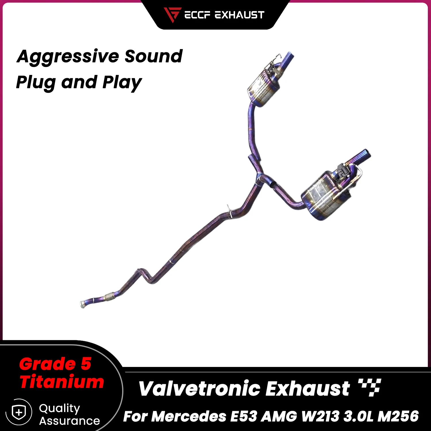 Sporty Valvetronic Valve Catback Exhaust ECCF Titanium For Mercedes E53 AMG W213 3.0L M256 Aggressive Exhaust Sound Direct Fit
Sporty Valvetronic Valve Catback Exhaust ECCF Titanium For Mercedes E53 AMG W213 3.0L M256 Aggressive Exhaust Sound Direct Fit
