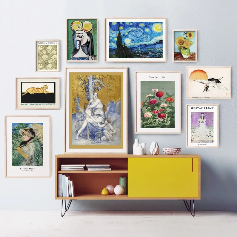 Van Gogh Gustav Klimt Flower Picasso Retro Abstract Painting Wall Art, Canvas Posters and Prints, Pictures for Bedroom Decor
Van Gogh Gustav Klimt Flower Picasso Retro Abstract Painting Wall Art, Canvas Posters and Prints, Pictures for Bedroom Decor
