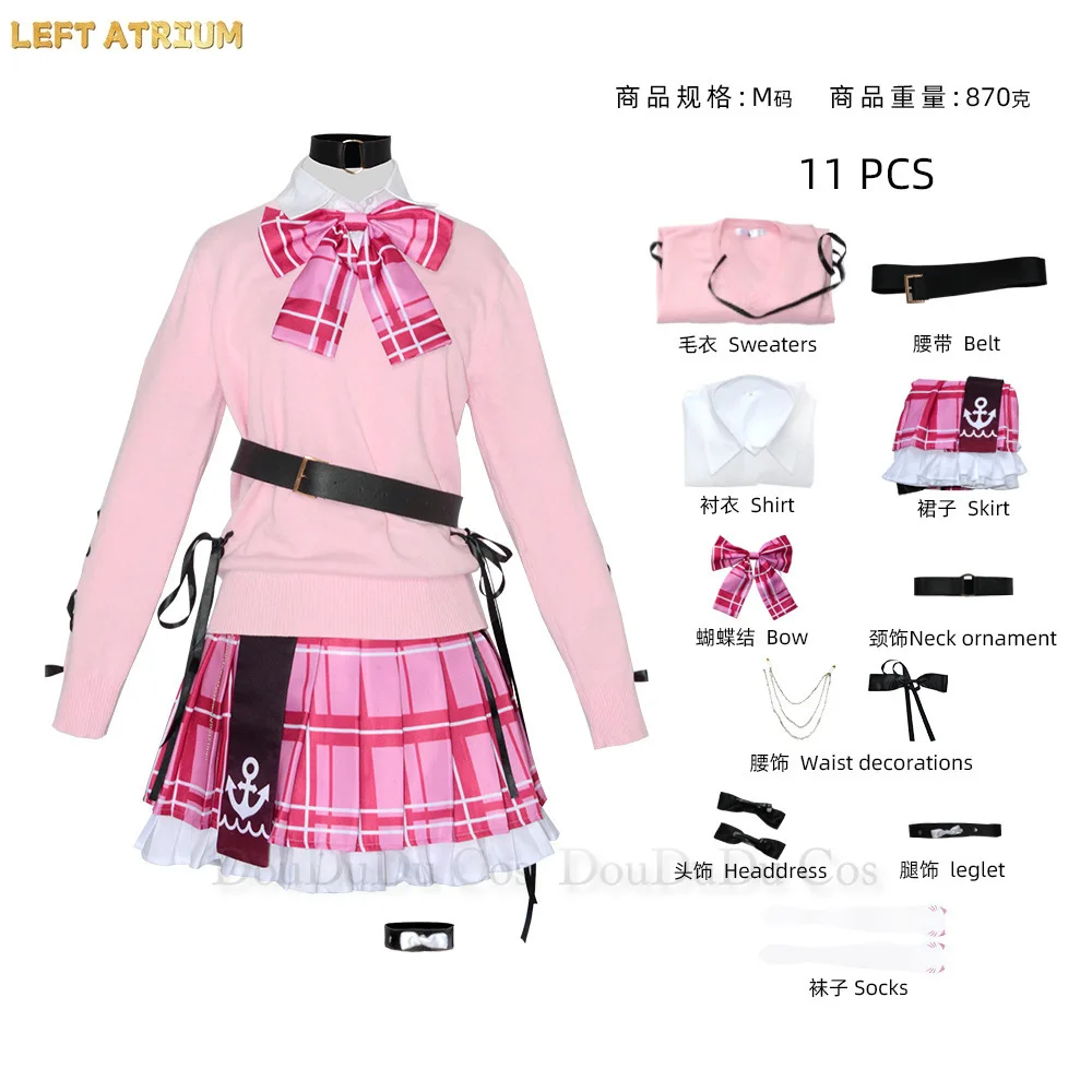 Anime VTuber Minato Aqua Cosplay Costume Hololive Girls Aqua JK Pink School Uniform Cute Bowknot Halloween Suit
Anime VTuber Minato Aqua Cosplay Costume Hololive Girls Aqua JK Pink School Uniform Cute Bowknot Halloween Suit