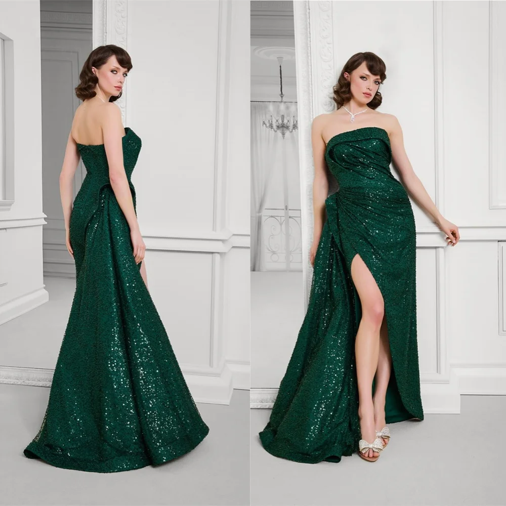 Customized Mermaid Delicate Green Evening Dress Exquisite Strapless Sleeveless Homecoming Dress Luxury Special Occasio
Customized Mermaid Delicate Green Evening Dress Exquisite Strapless Sleeveless Homecoming Dress Luxury Special Occasio