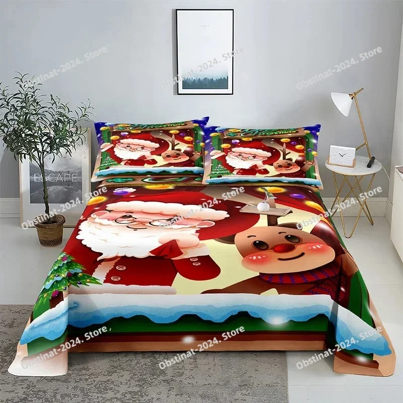 3D Print Merry Christmas Bed Sheet Set with Pillowcase Santa Claus Home Decor New Year Full King Queen Size Red Sets Flat Sheet
3D Print Merry Christmas Bed Sheet Set with Pillowcase Santa Claus Home Decor New Year Full King Queen Size Red Sets Flat Sheet