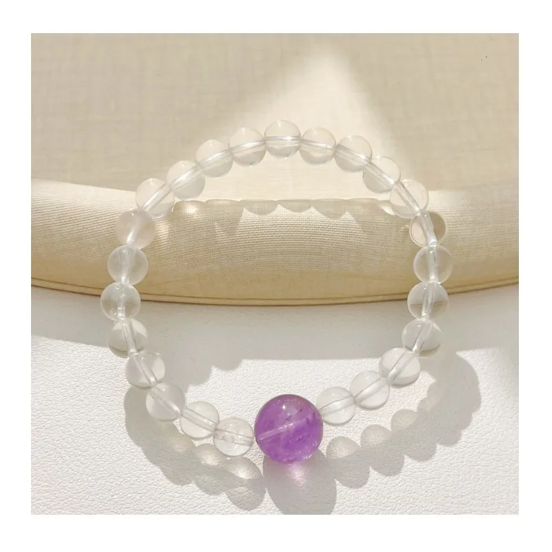Summer New Milk White Crystal Lavender Purple Jade Round Bead Bracelet Female Elegant Design Small Fresh Fashion Bracelet
Summer New Milk White Crystal Lavender Purple Jade Round Bead Bracelet Female Elegant Design Small Fresh Fashion Bracelet